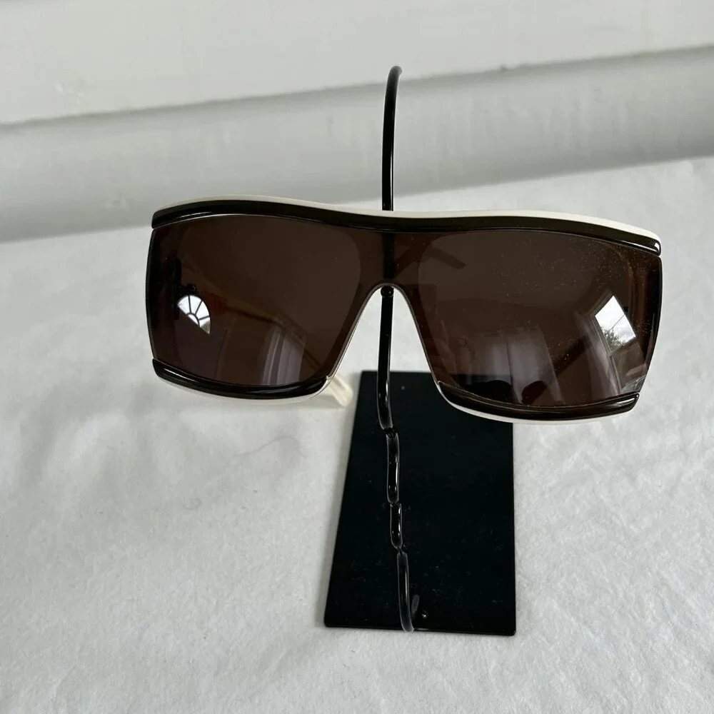 Marni‎ Shield Sunglasses Wraparound Brown Oversized Avant Garde Unisex